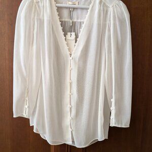 L'Agence ivory colored blouse; small